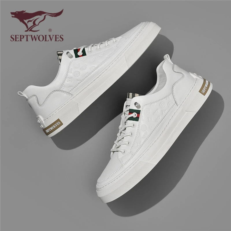 七匹狼厚底小白鞋男2025春季新款男士板鞋品牌正品小众增高休闲鞋
