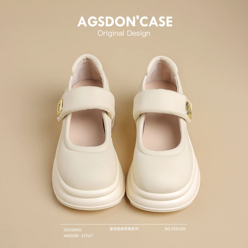 奥古狮登法式玛丽珍鞋女2024新款春夏软底云朵小白鞋百搭浅口单鞋