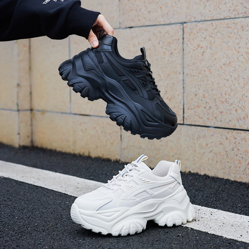 奥古狮登老爹鞋女款2025夏季增高厚底显脚小透气休闲运动小白鞋AA