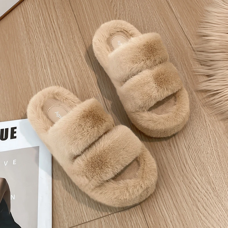 毛毛拖鞋女外穿秋冬新款厚底防滑家居毛绒拖鞋AA