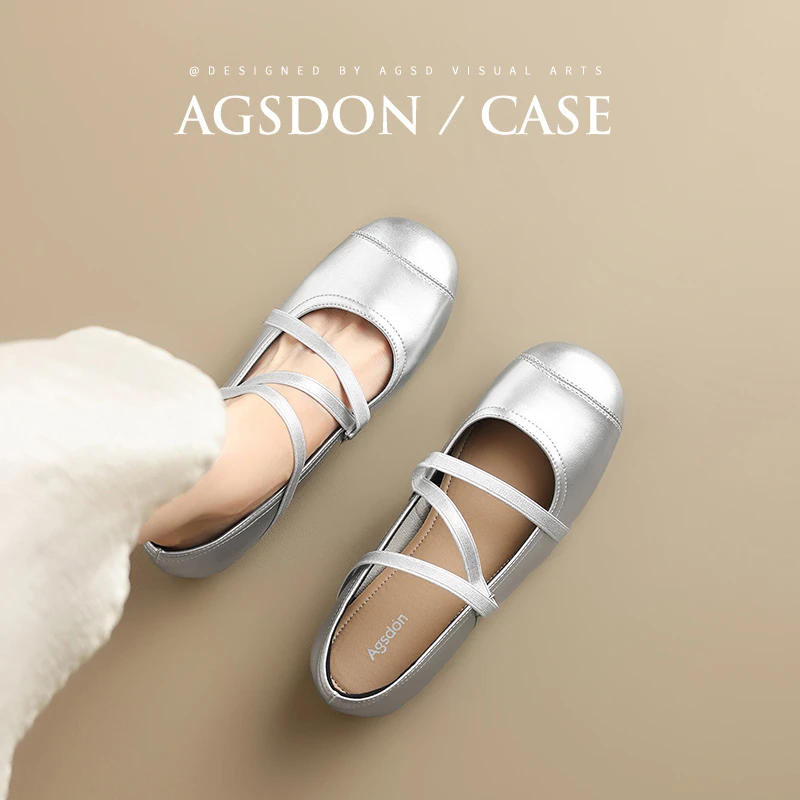 奥古狮登玛丽珍凉鞋夏法式气质平底晚晚芭蕾单鞋女P543096AA