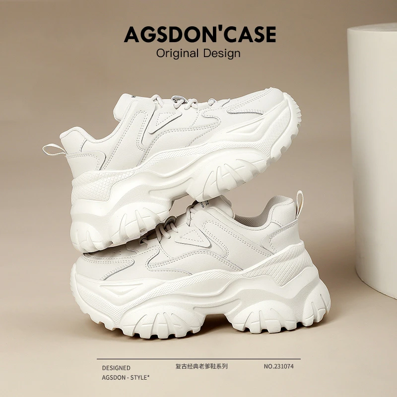 奥古狮登厚底增高老爹鞋女款2024新款秋冬小白鞋爆款百搭运动女鞋