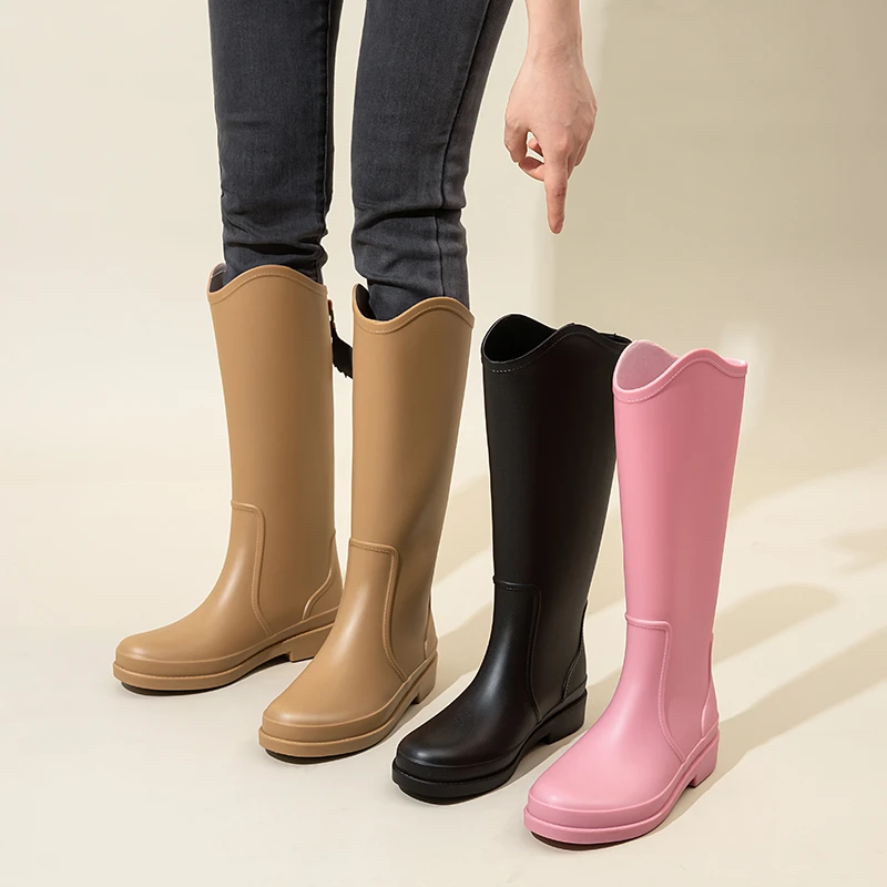 奥古狮登雨鞋女款时尚外穿平底水鞋防水防滑套鞋洋气爆款长筒雨靴