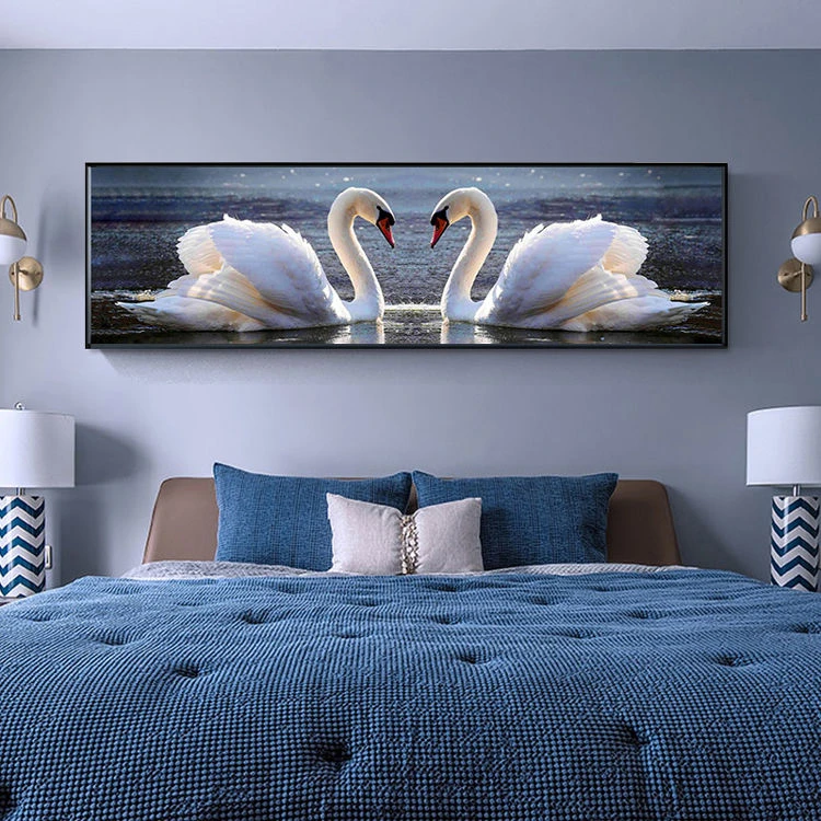 5d钻石画卧室温馨天鹅十字绣客厅2024心心相印婚礼床头画满钻石绣