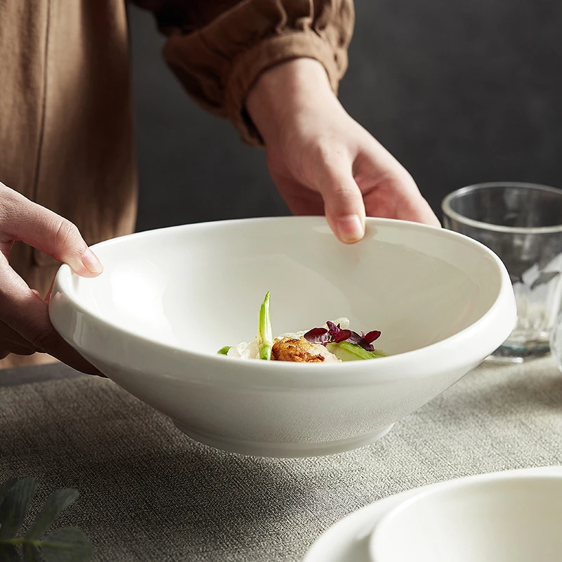 简约家用维度汤碗沙拉碗家用陶瓷餐具汤泡面早餐麦片水果