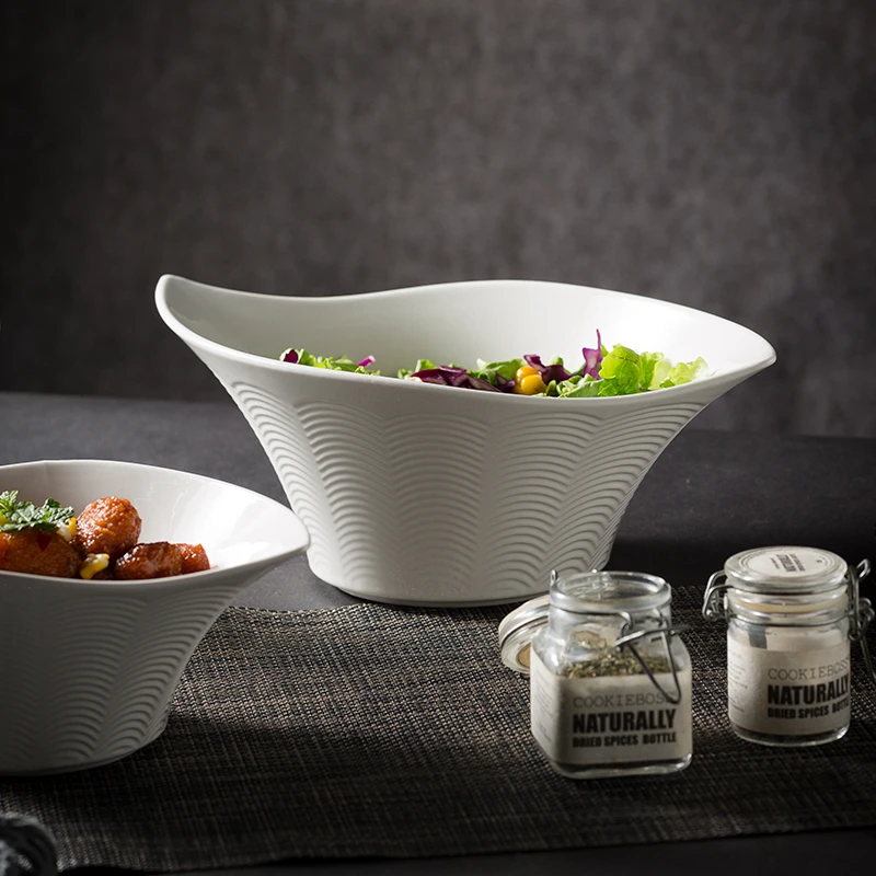 2024家居拉意面日式陶瓷私房菜餐具家用波浪创意酸菜鱼大号汤盆碗