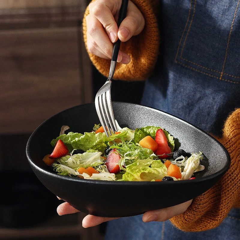 一亨【意外设计】23cm 800ml 9寸轻奢三角夏季沙拉碗不规则WeiB3688