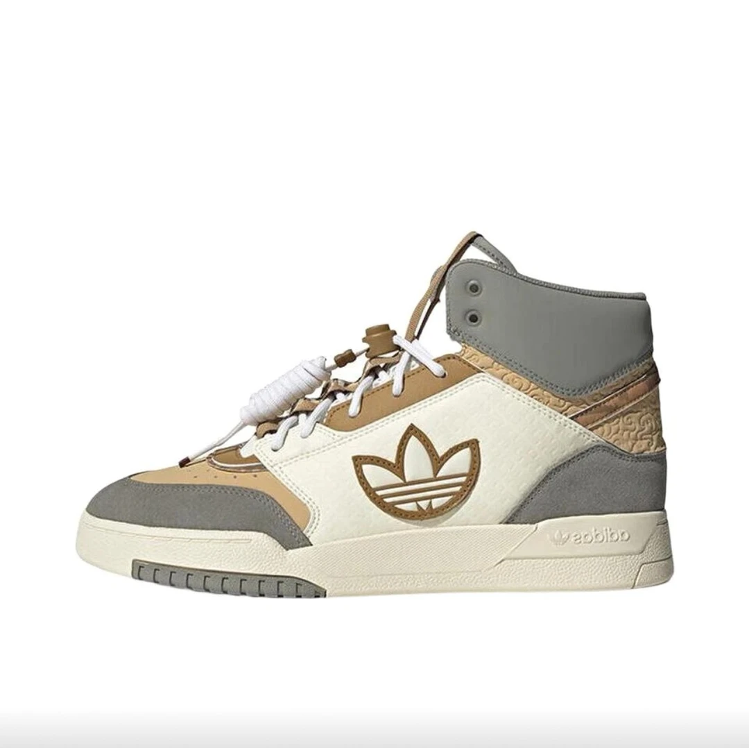 151 adidas Originals复古男女板鞋高帮米色IF2574