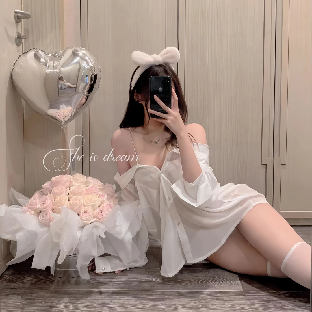 【薄纱男友风】2025夏季新款吊带家居服性感睡衣宽松大码休闲豆沙