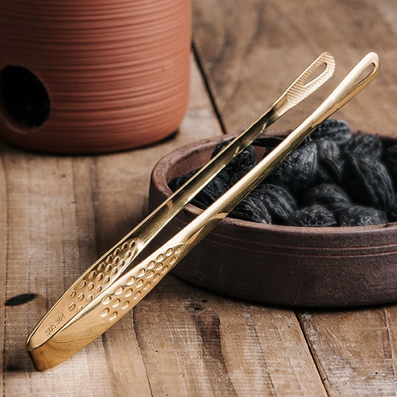 陶潮木炭夹不锈钢碳夹子煮茶炉配件火筷子烧烤橄榄炭火钳火箸铲