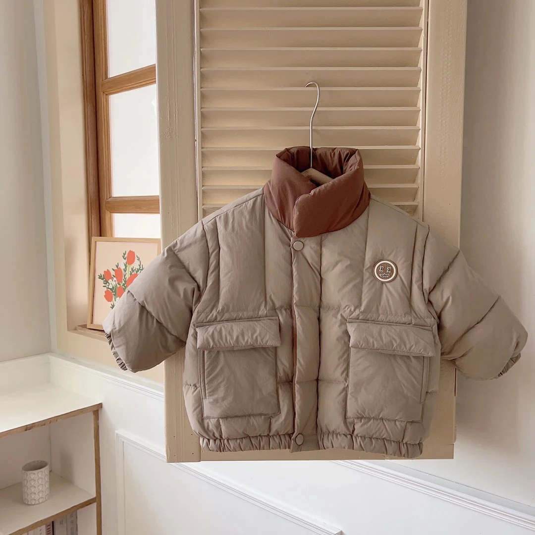 小韩果豆90绒男女童冬季新款保暖羽绒服外套24065