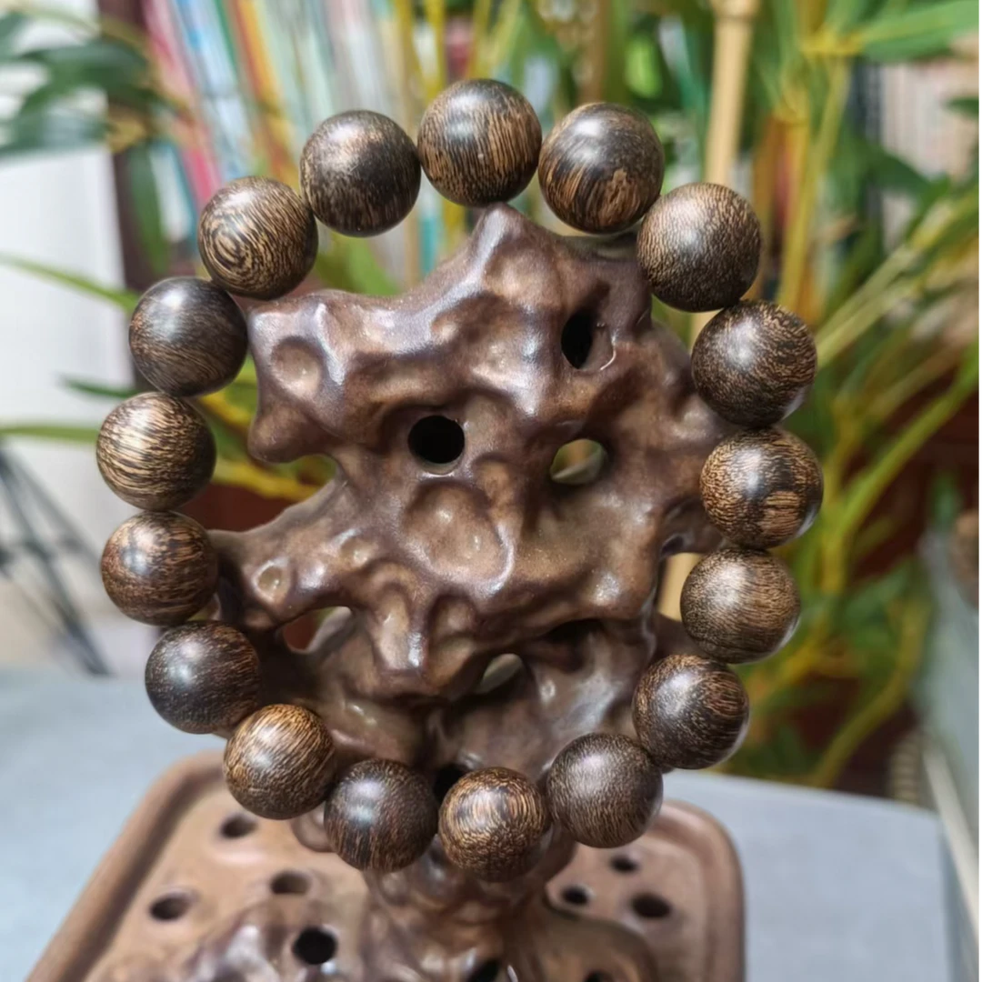 文莱天然野沉水圆珠单圈手串12mm,20克+