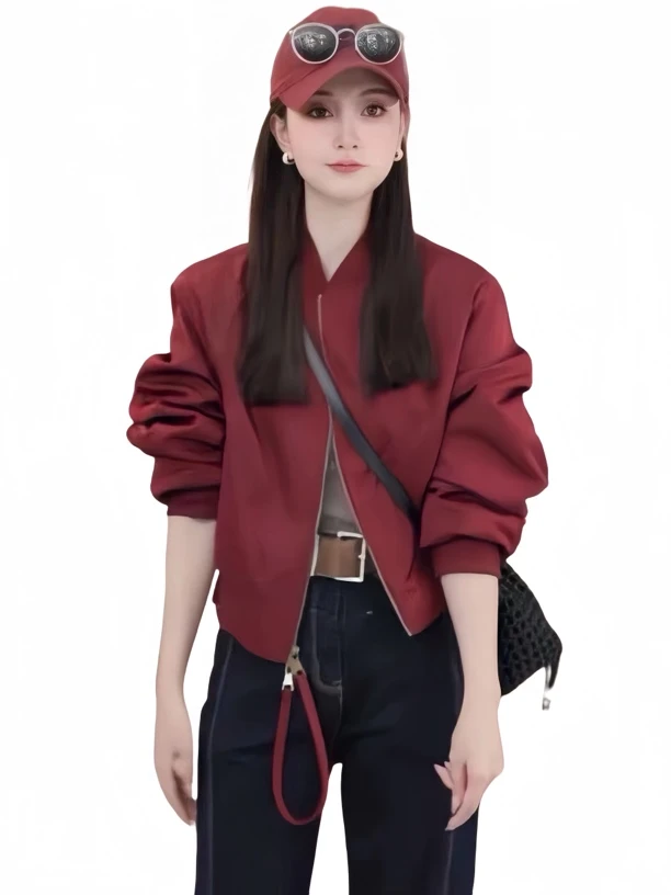 初秋外套女2024早秋季新款高级感洋气宽松休闲显瘦立领棒球服上衣