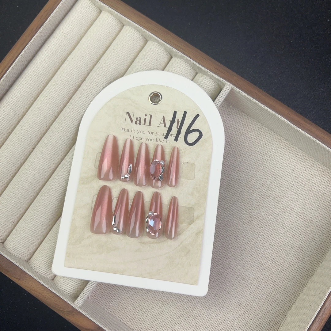 高品质纯手工穿戴甲显白美甲舒适服帖可拆卸甲片 116