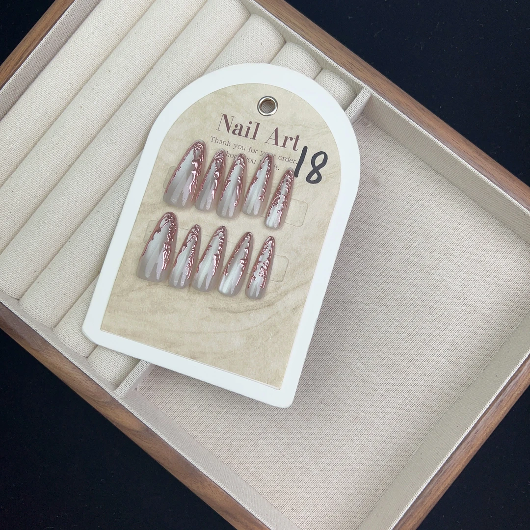 高品质纯手工穿戴甲显白美甲舒适服帖可拆卸甲片 18