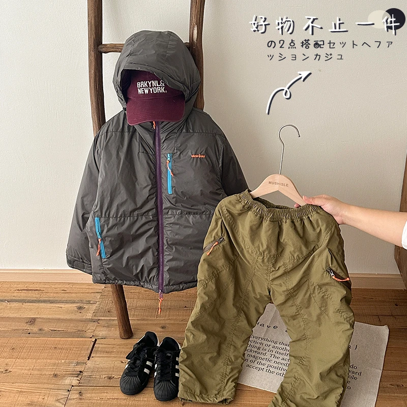 阿又冬季童装男童中大童亲子内外撞色羽羽服99218D