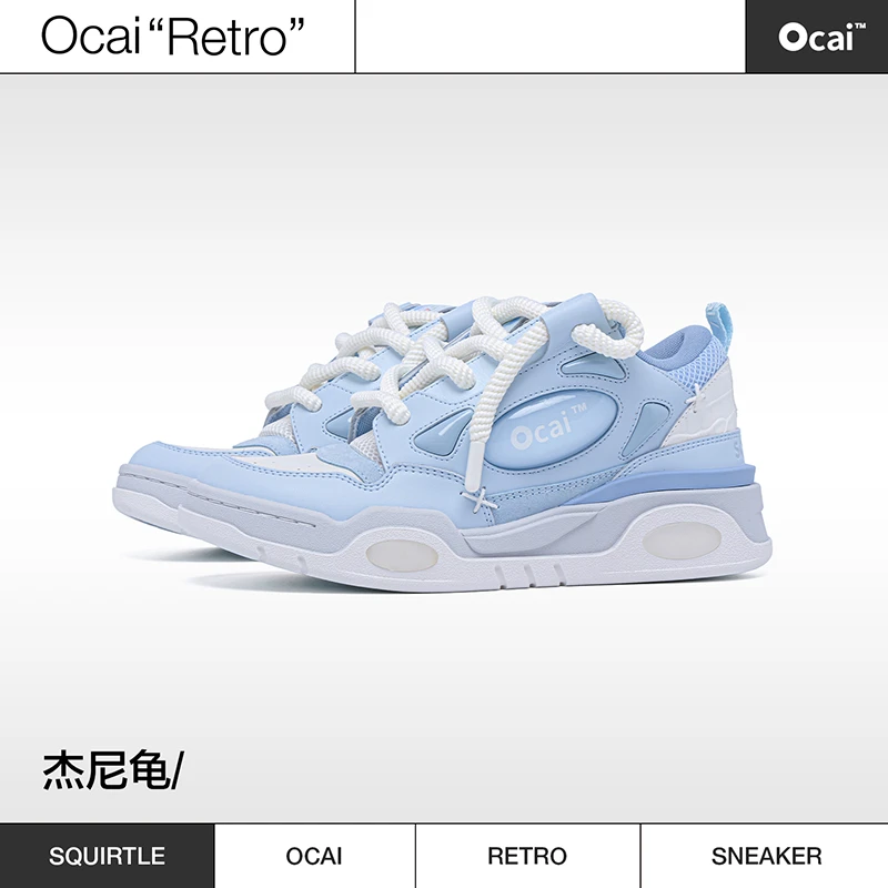 OcaiXPOKEMON/宝可梦杰尼龟蓝001系列面包鞋板鞋时尚鞋