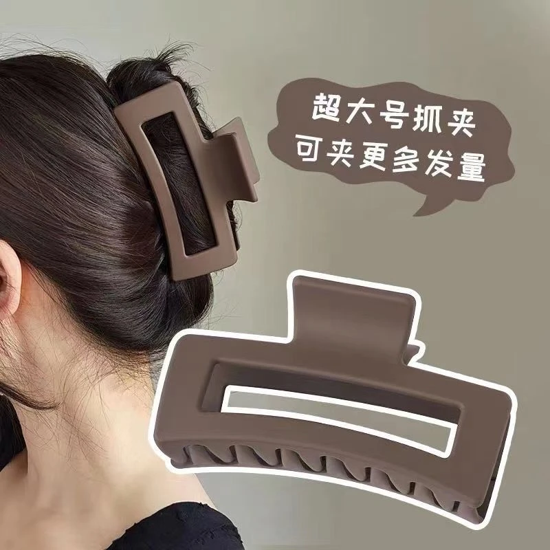 复古大号抓夹后脑勺发夹磨砂气质女夏季盘发鲨鱼夹子头饰发卡发饰