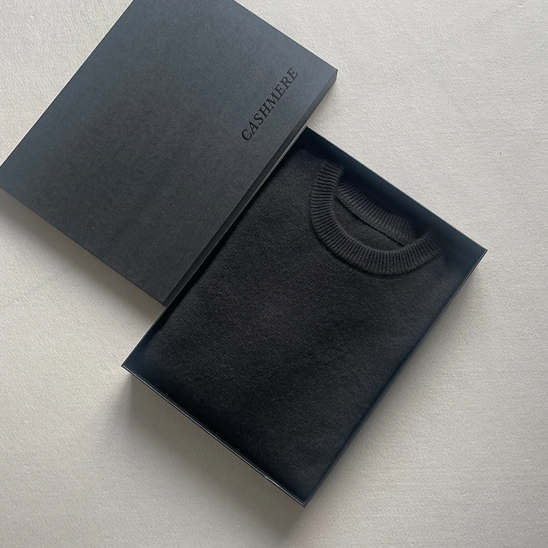 【重磅加厚】商务休闲一线成衣100纯山羊绒衫男士圆领套头针织衫