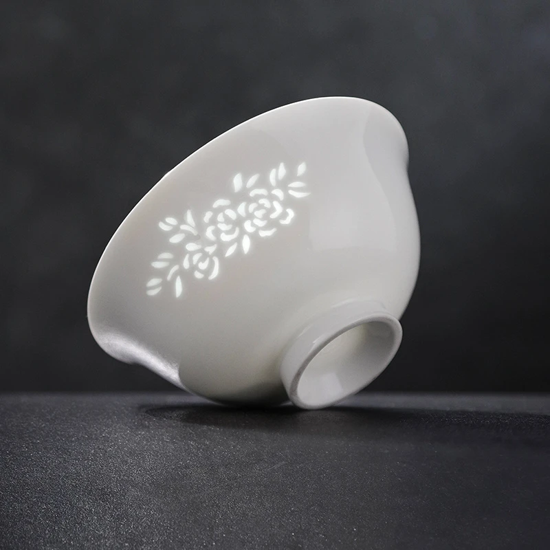 官方旗舰店高温白瓷玲珑瓷陶瓷碗面碗纯色碗面条碗单只