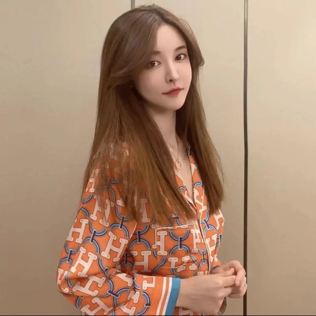 SIEOYJIEA/私迹大榕家【爱橙】长袖高定女款睡衣家居服套装