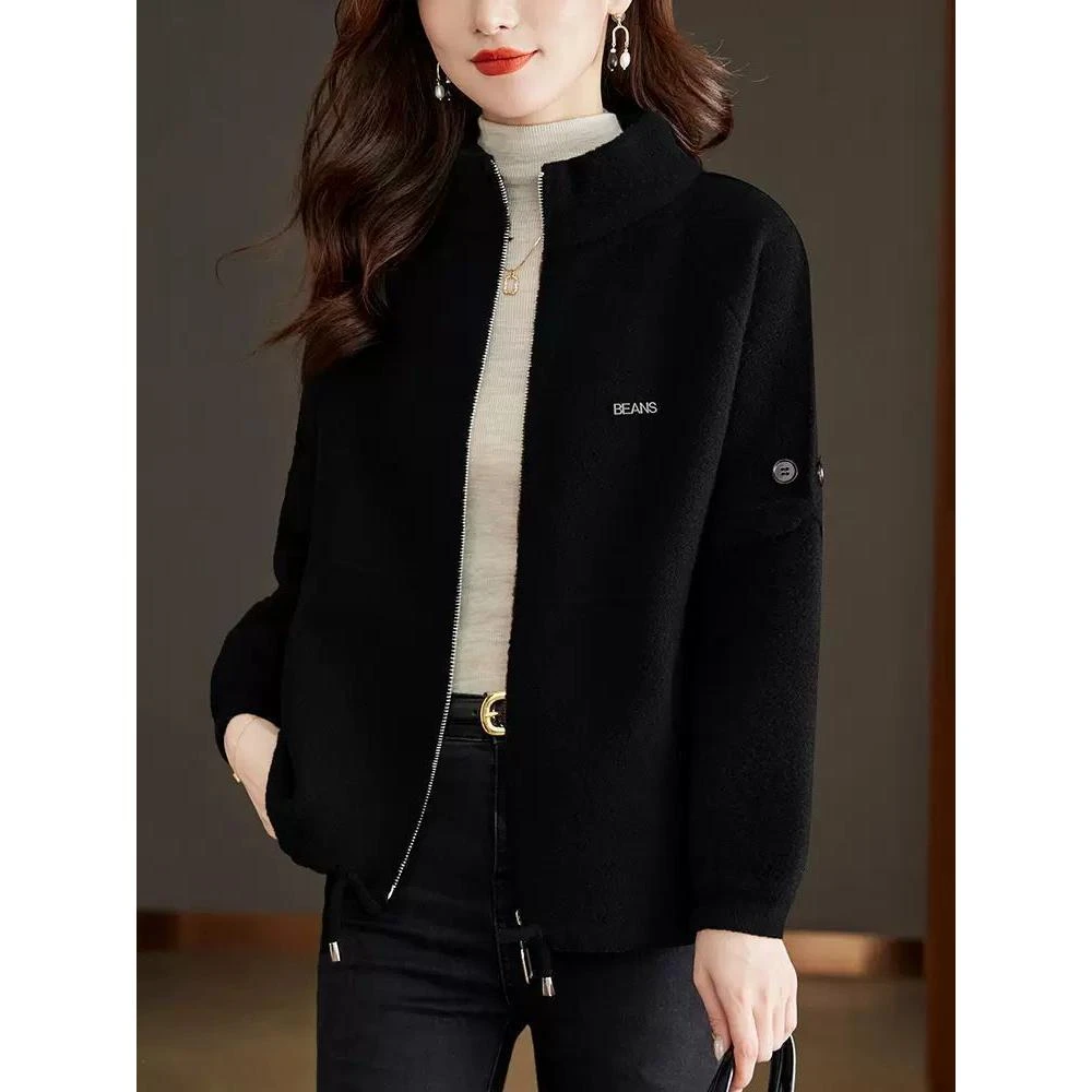 毛呢外套女秋冬2024年新款洋气宽松休闲立领棒球服春秋时尚短上衣