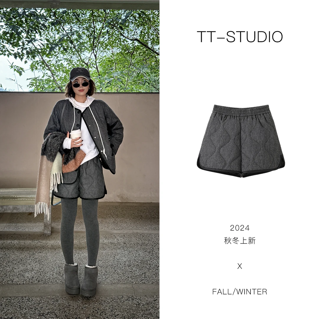 MCOMINILIVES「格格裤」绵羊毛高端线简约轻奢三分短裤TT-K1022