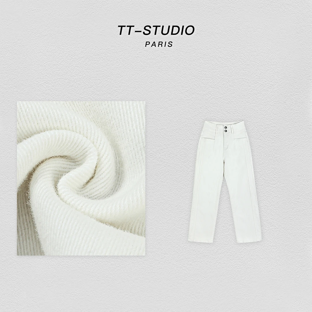 TT【白牛】夏季新款纯色休闲百搭牛仔裤30525