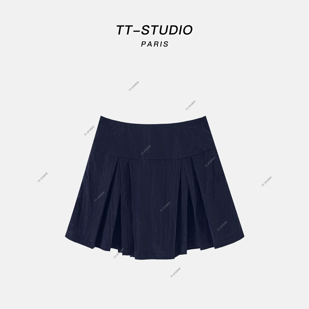 TT【棒球少女】夏季新款纯色简约半身裙TT-K662