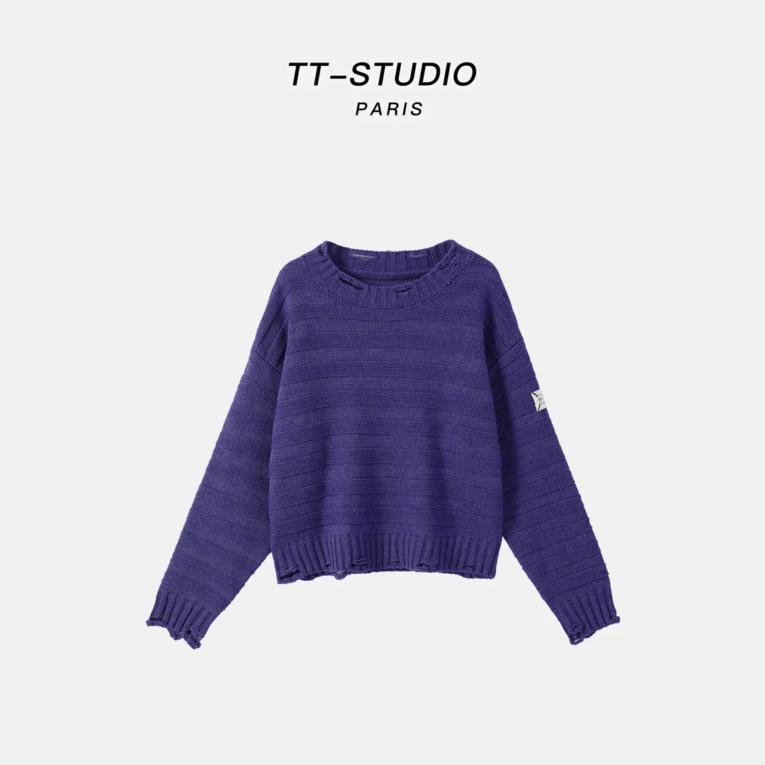 TT【马6毛衣】精纺羊毛纯色极简针织毛衣TT-SH097