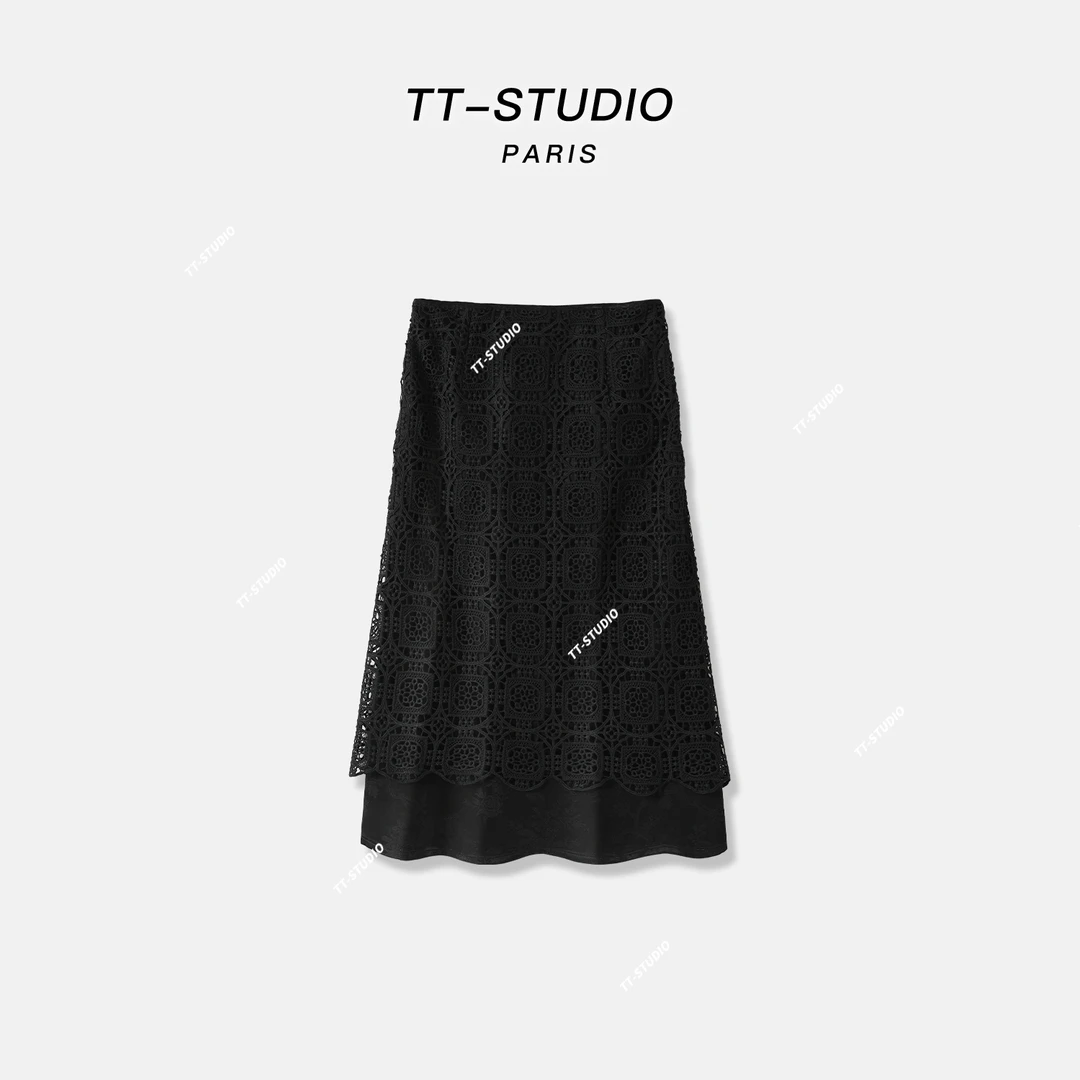 TT【芭蕾裙】100%莱赛尔夏季新款蕾丝简约半身裙K379