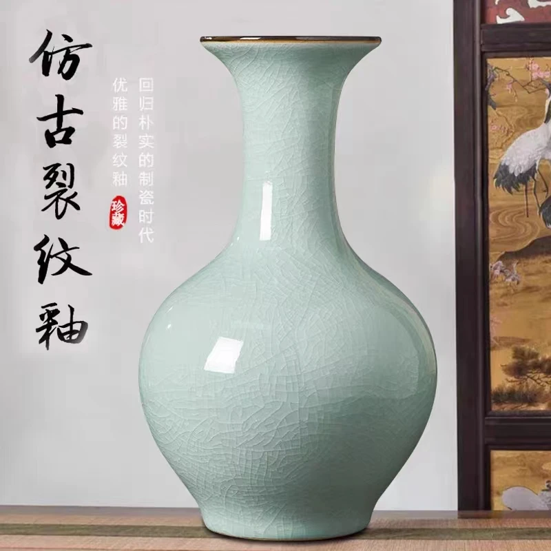 景德镇陶瓷仿古小花瓶摆件餐桌插花新中式家居客厅装饰品工艺瓷器