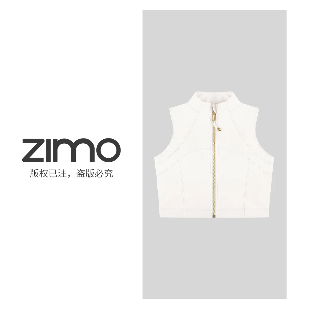 金拉链背心式文胸白蛋白-zimo-瑜伽健身瑜伽服健身外穿YFWX036