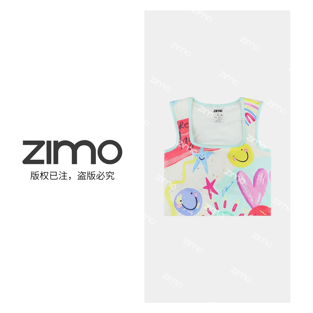 zimo-方领一体杯文胸彩色几何世界-高端瑜伽健身瑜伽服健身