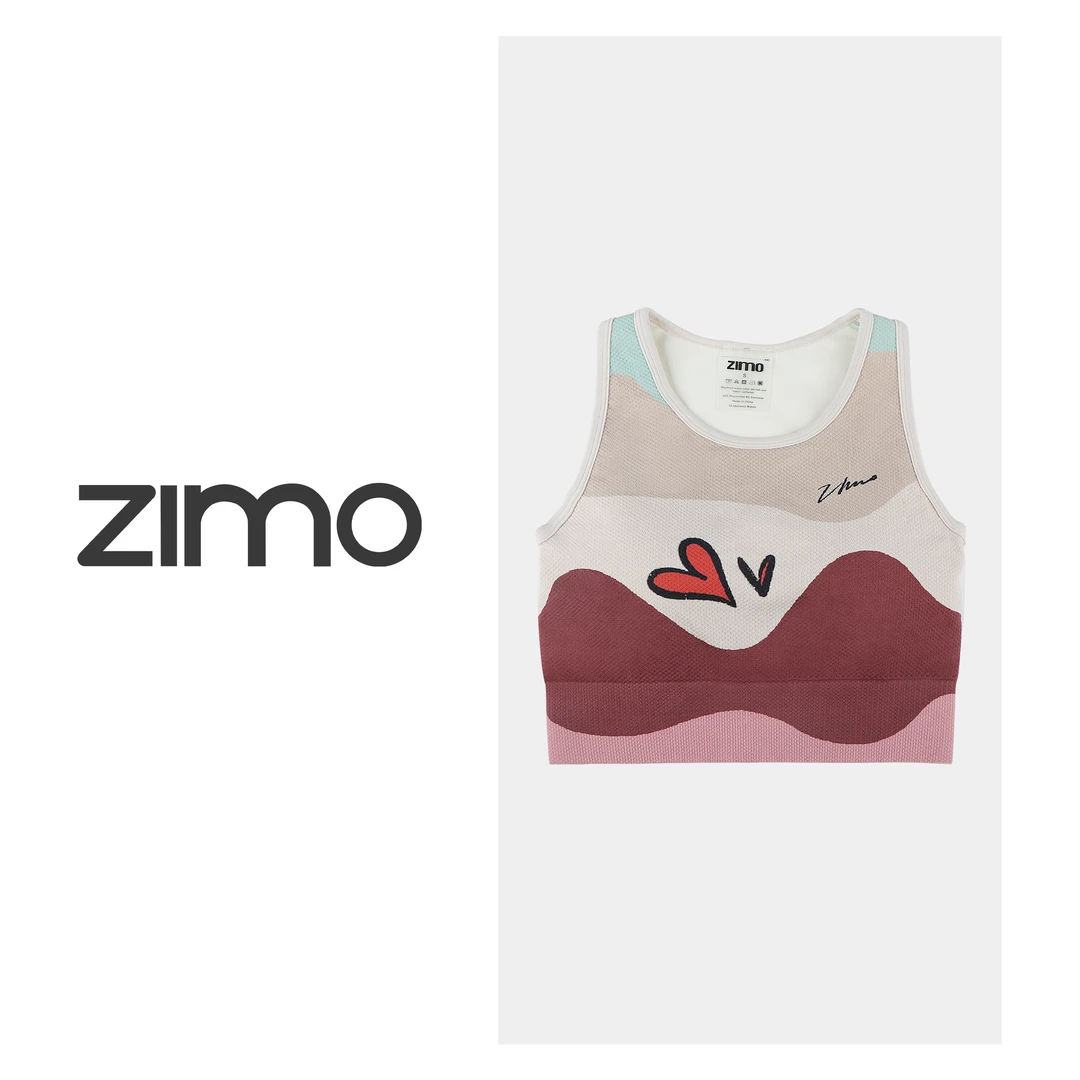 zimo-背心式文胸波浪爱心-高端瑜伽健身服瑜伽服健身瑜伽裤