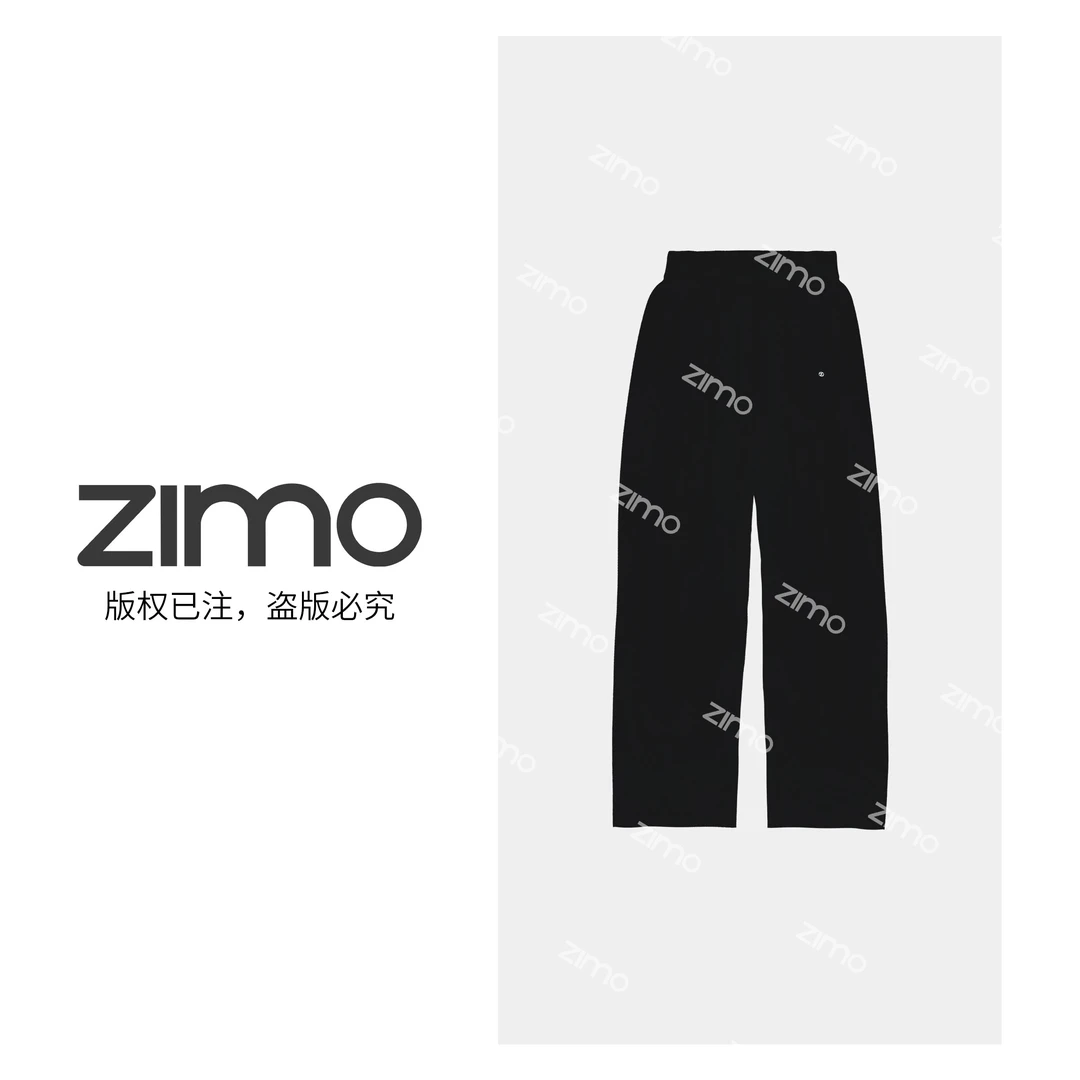 ZIMO北欧黑色阔腿裤