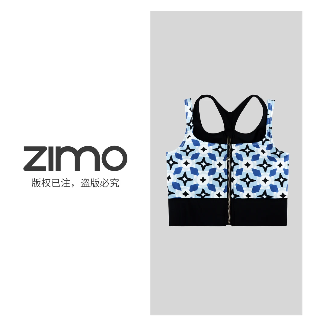 女士文胸背心万花筒020-zimo-一体杯瑜伽健身运动背心YFWX020