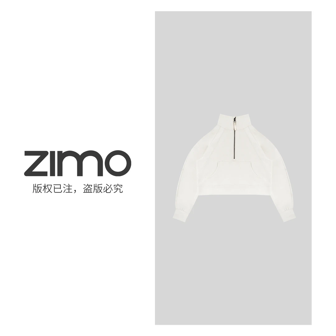 半拉链卫衣冷灰色108-zimo-瑜伽健身瑜伽服健服YFWT108