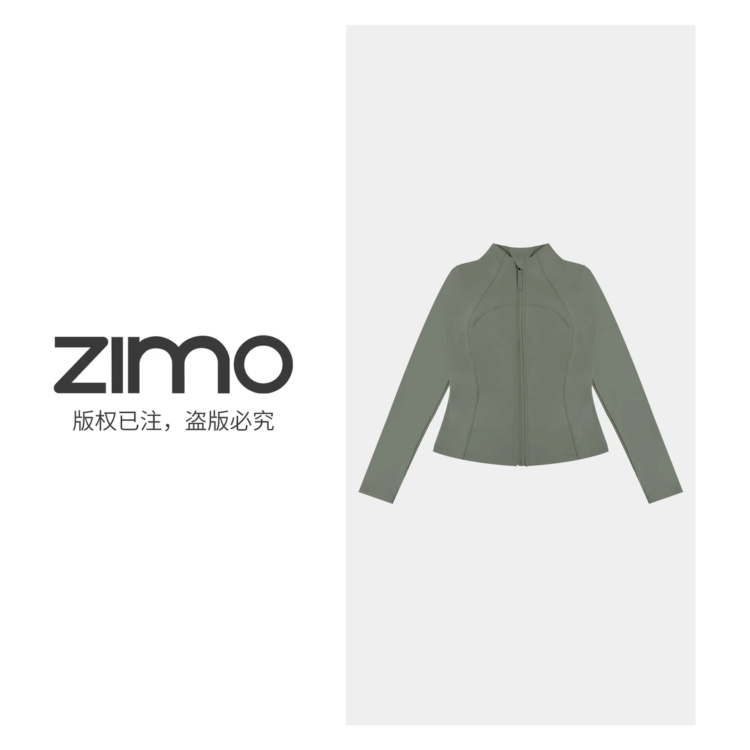 全拉链无帽裸感外套青山黛072-zimo-瑜伽健身瑜伽服健服YFWT072