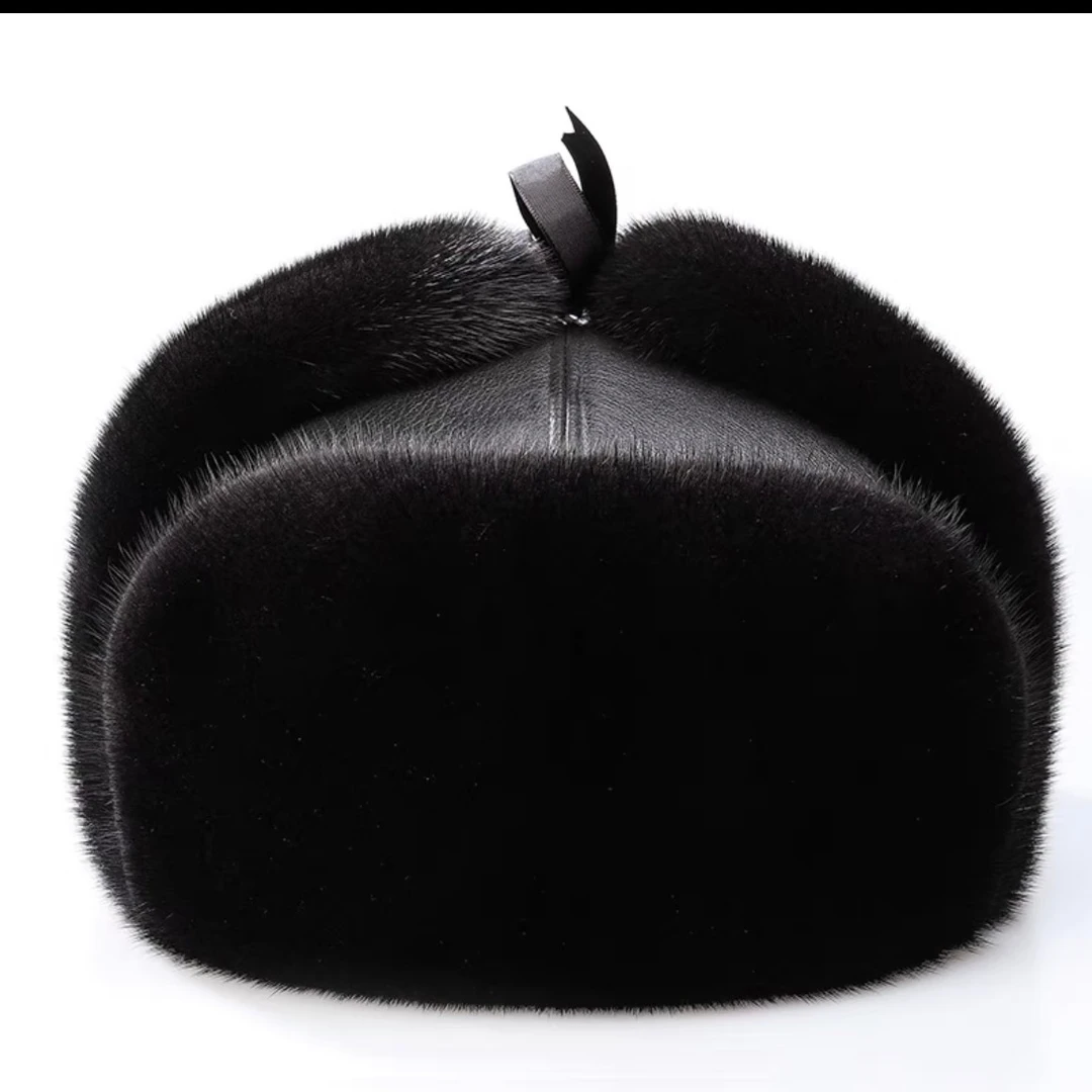 水貂整皮护耳雷锋帽、羊皮顶➕水貂整皮柔软有型可升降护耳雷锋帽