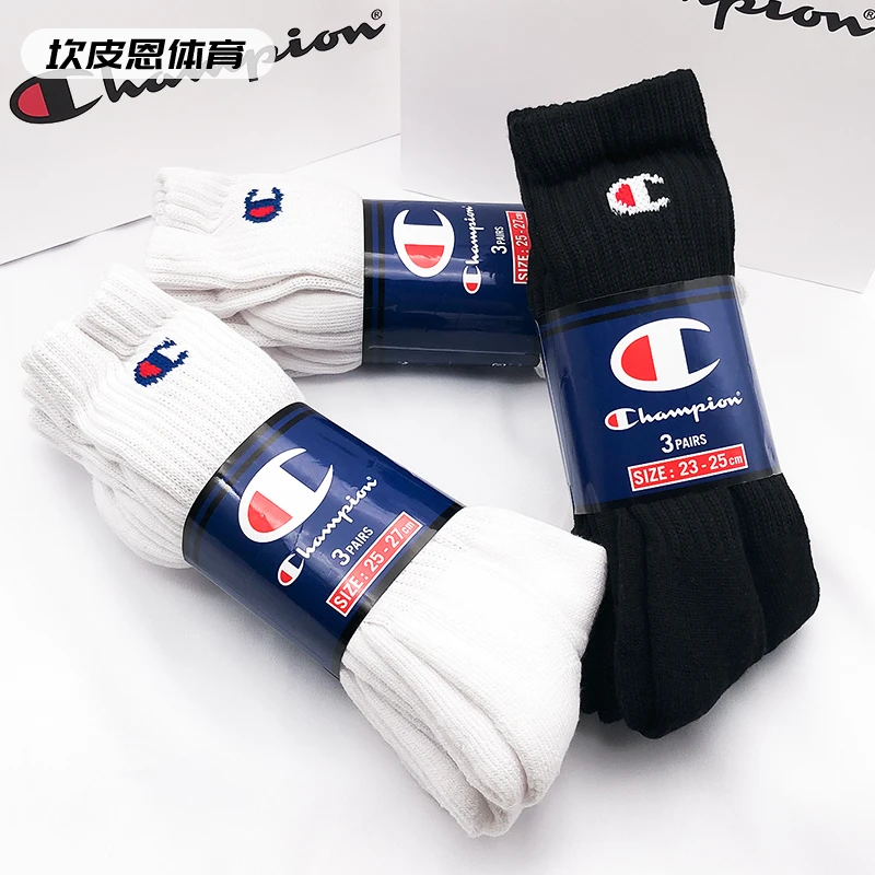 【一物一检】冠军champion袜子高筒C标长袜秋冬毛巾底运动日版正品