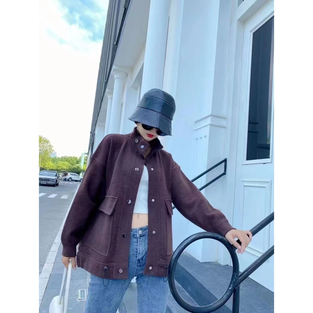 【玉姐家】新款天鹅绒时尚百搭显瘦工装外套90-150 新选f638