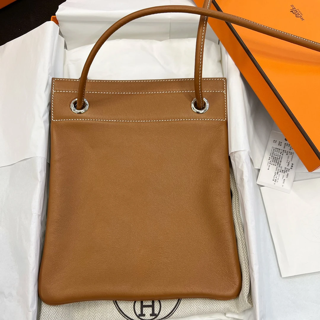 95新 Hermes/爱马仕 Aline mini 金棕银扣 SW皮Z刻 单肩包/149235