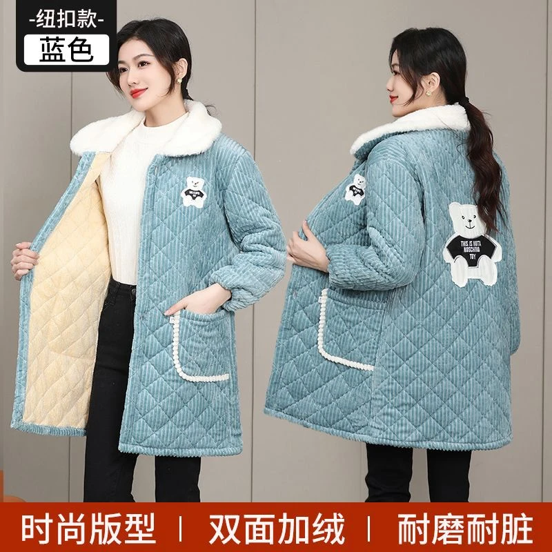 罩衣围裙女款女士保暖工作服外套加绒加厚冬天冬款外穿工作服省服