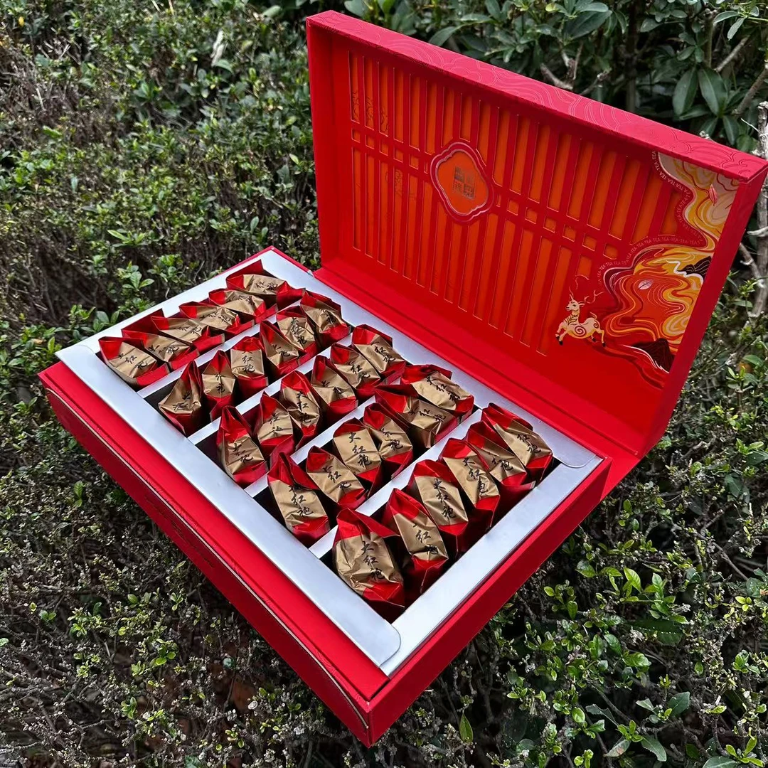 一鹿连升红灰颜色随机大红袍礼盒新茶乌龙茶茶叶高档礼盒装过节送