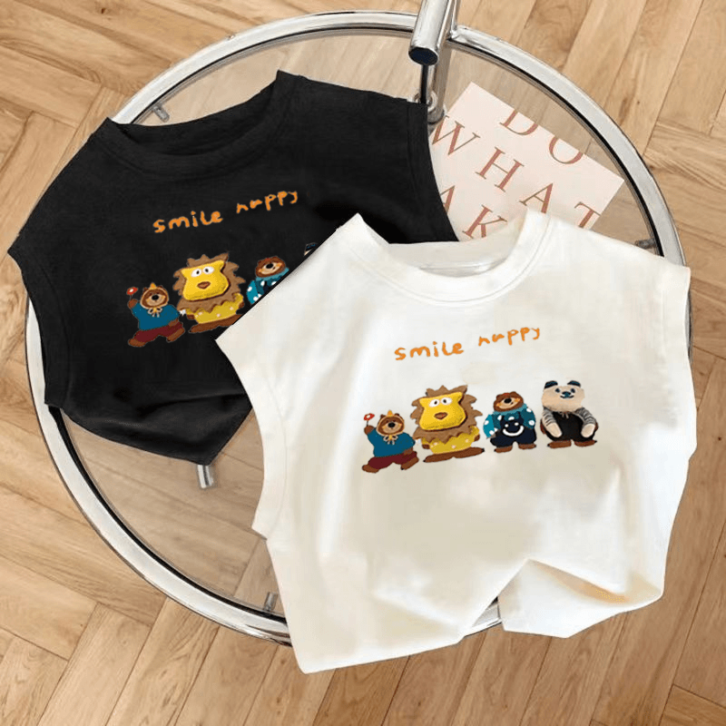 夏季纯棉新款儿童立体玩偶背心男女童薄款无袖上衣纯棉小背心