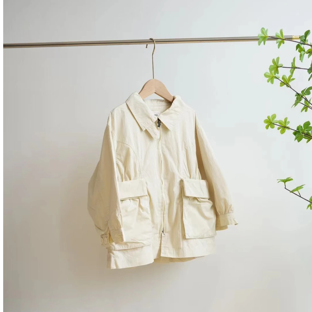 0278-J一款两色大口袋后背收腰设计儿童时尚秋款翻领外套