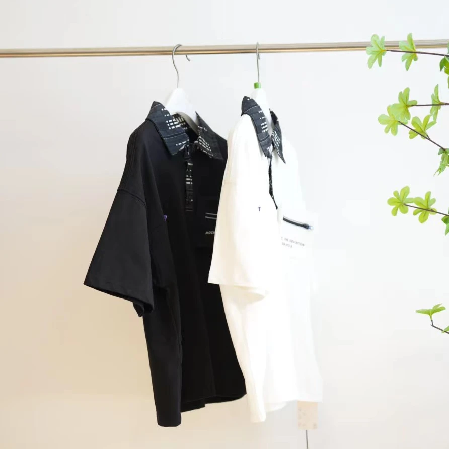 0705-O一款两色装饰拉链口袋儿童夏季翻领POLO衫