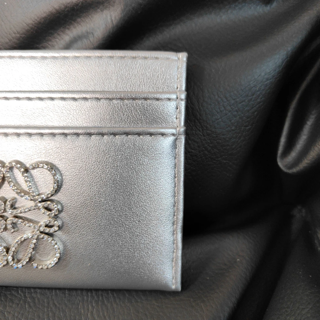 卡包银色水钻多隔层