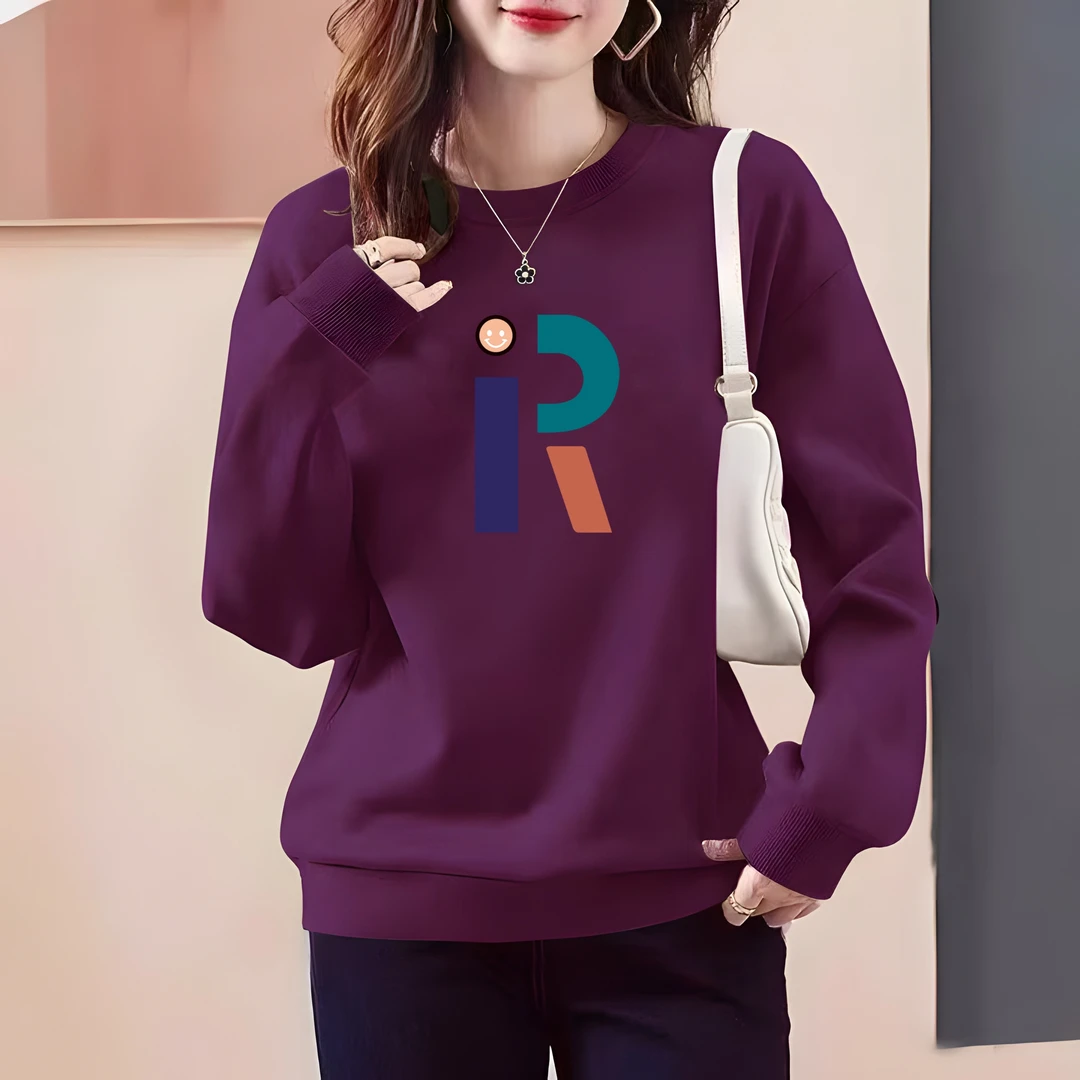 秋冬季2024女士新款圆领卫衣时尚百搭洋气宽松小个子韩版爆款上衣